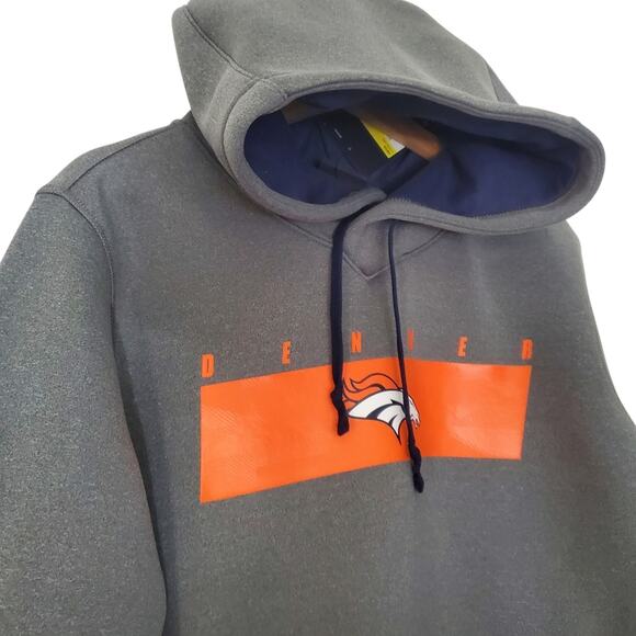 NWT Nike | Denver Broncos Therma Hoodie On Field Apparel Cold Weather NFL - Picture 2 of 14